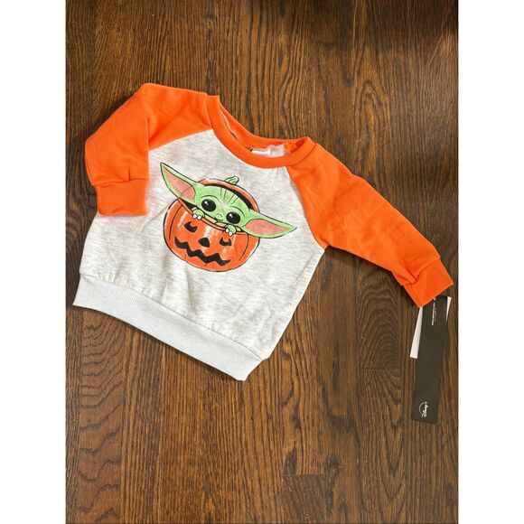 NEW STAR WARS Infant 12 Months Baby Yoda Halloween Sweatshirt - Picture 1 of 3